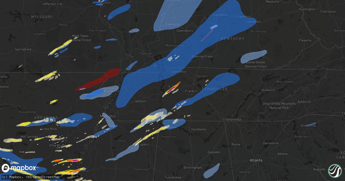 Hail map on March 15, 2026