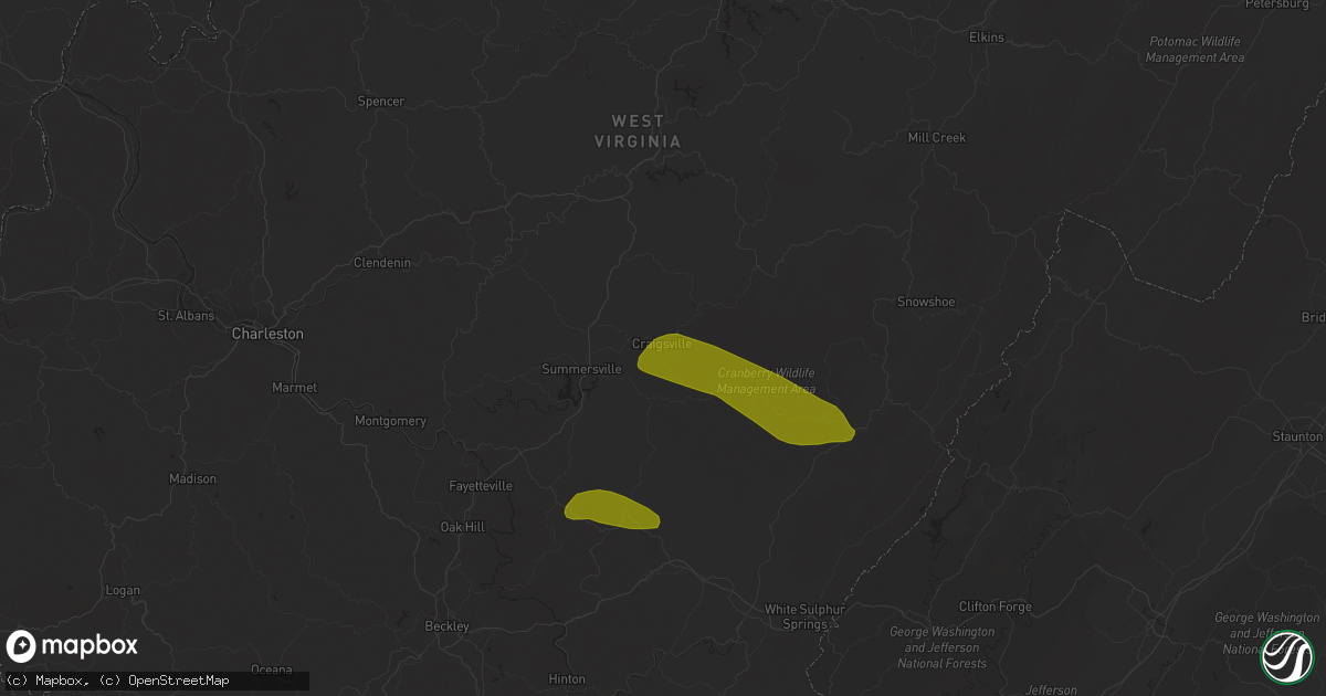 Hail map in Craigsville, WV on March 16, 2013