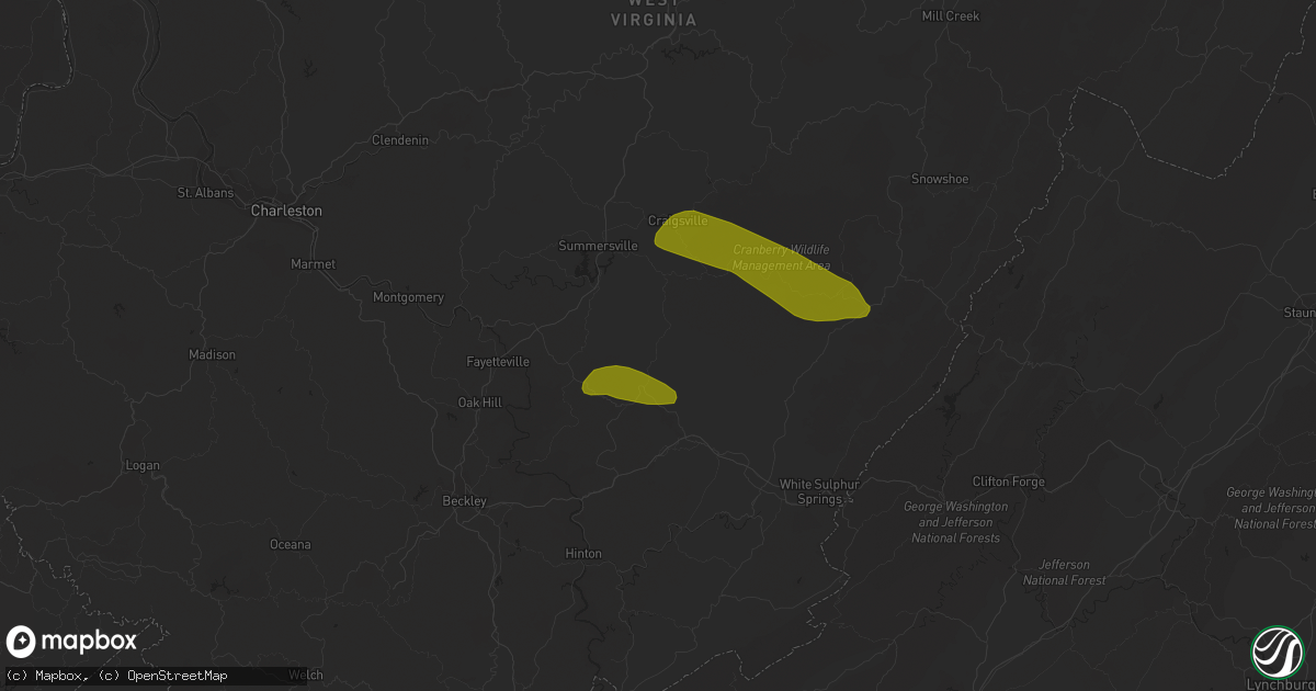 Hail map in Quinwood, WV on March 16, 2013
