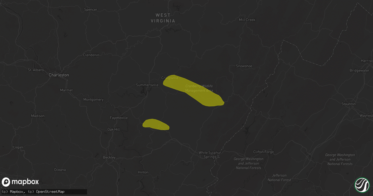 Hail map in Richwood, WV on March 16, 2013