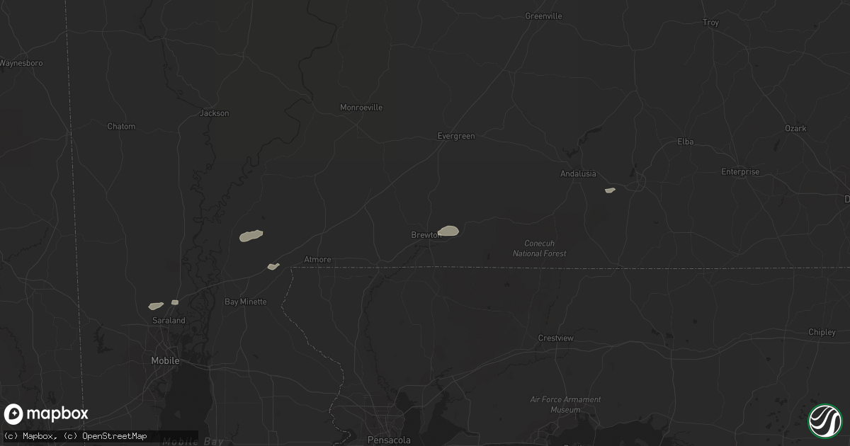 Hail map in Brewton, AL on March 16, 2014