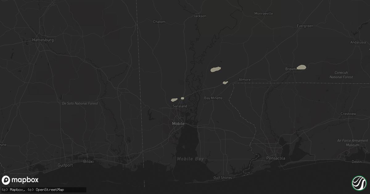 Hail map in Creola, AL on March 16, 2014