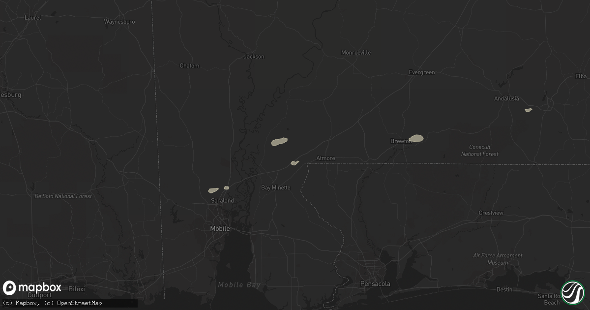 Hail map in Perdido, AL on March 16, 2014