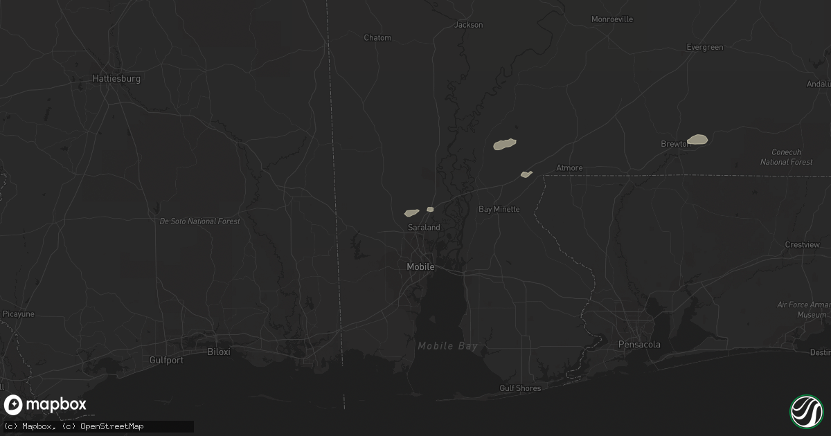 Hail map in Saraland, AL on March 16, 2014