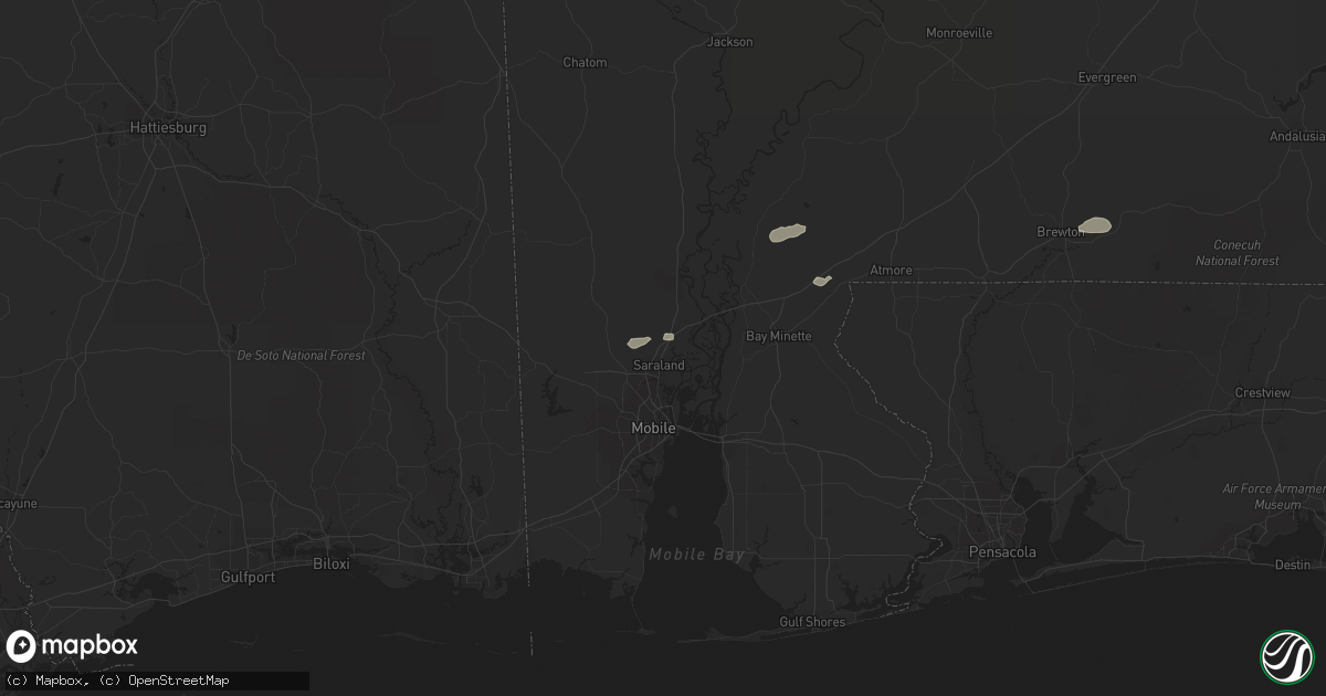 Hail map in Satsuma, AL on March 16, 2014