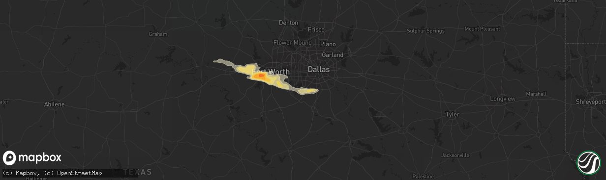 Hail map in Cedar Hill, TX on March 16, 2016