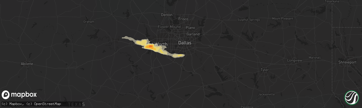 Hail map in Desoto, TX on March 16, 2016