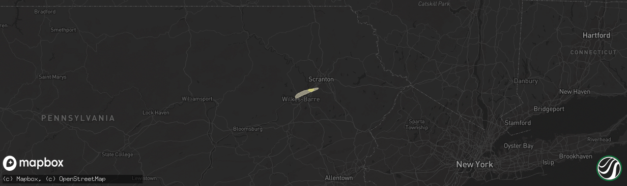 Hail map in Pittston, PA on March 16, 2016