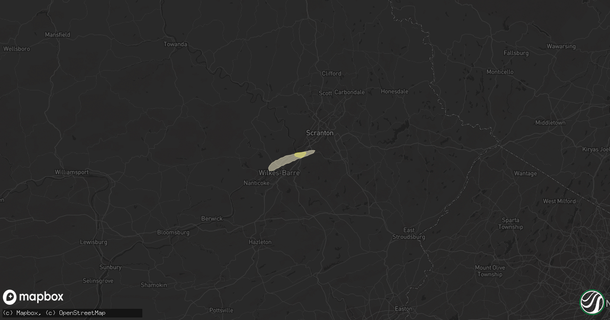 Hail map in Pittston, PA on March 16, 2016