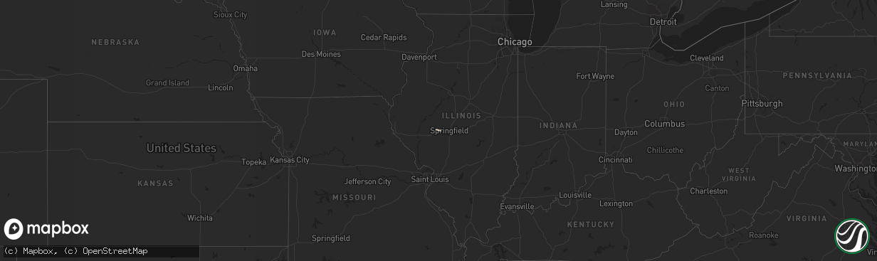 Hail map in Illinois on March 16, 2017