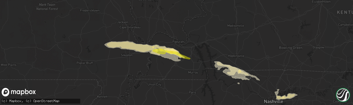 Hail map in Boaz, KY on March 16, 2018