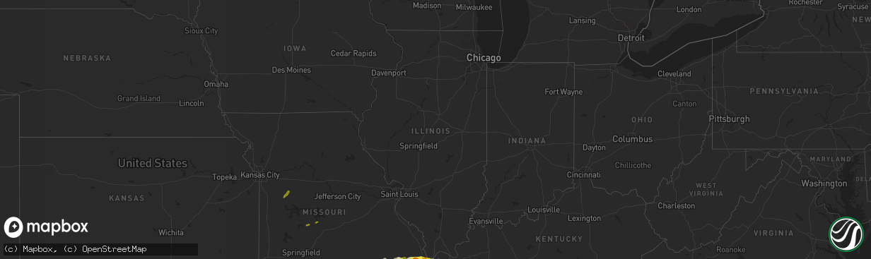 Hail map in Illinois on March 16, 2018