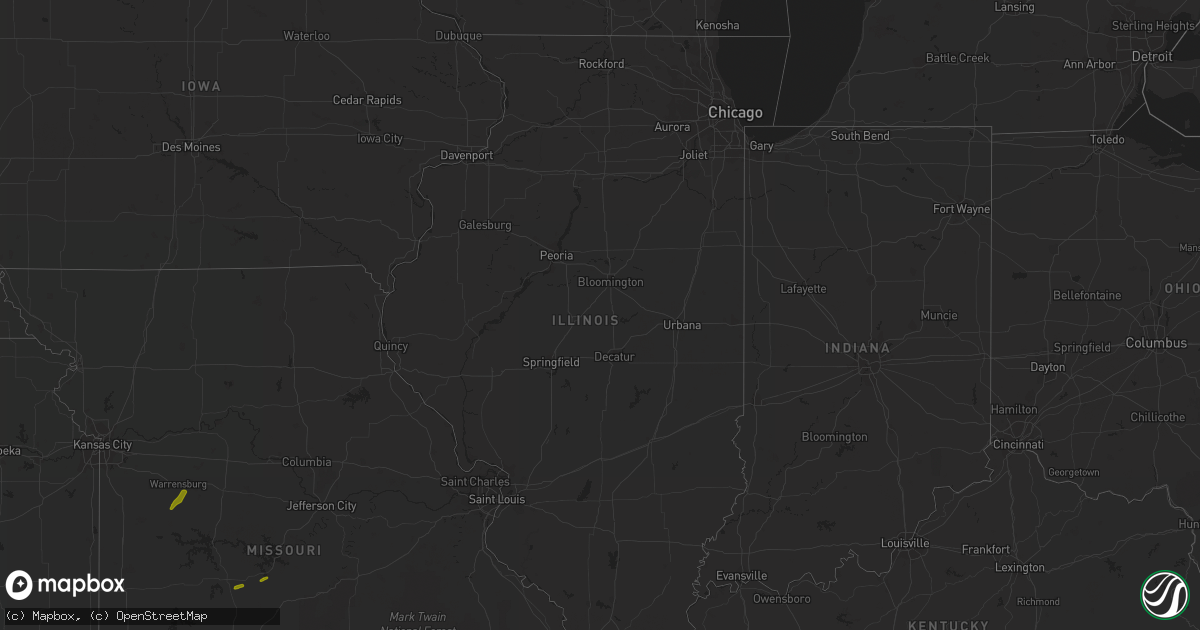 Hail map in Illinois on March 16, 2018