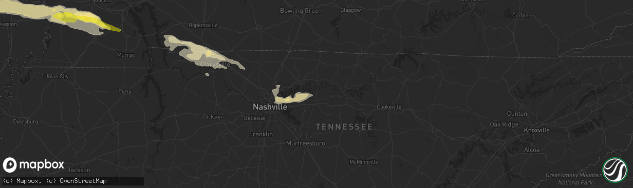 Hail map in Lebanon, TN on March 16, 2018