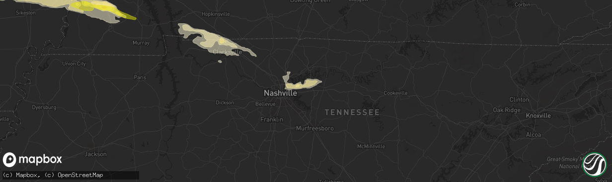 Hail map in Mount Juliet, TN on March 16, 2018