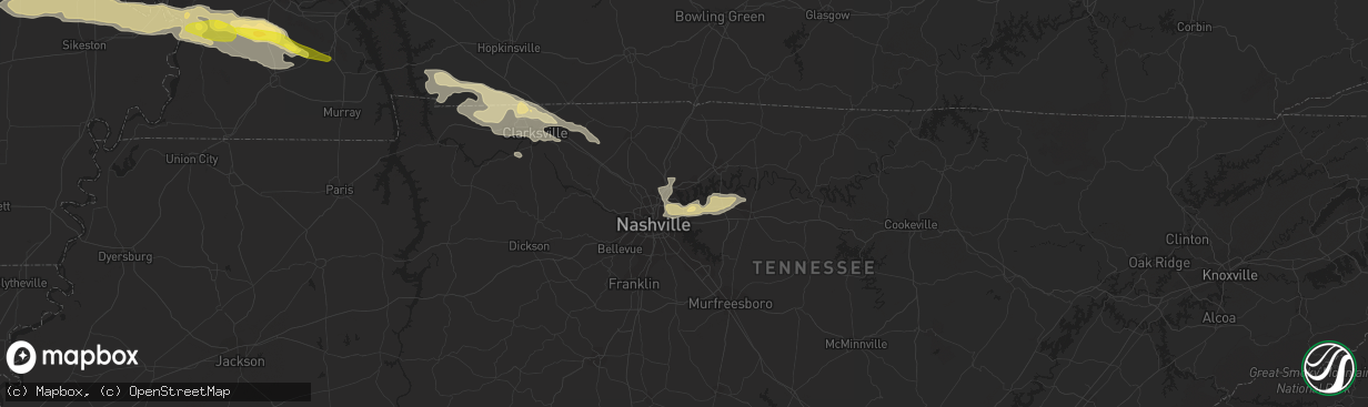 Hail map in Old Hickory, TN on March 16, 2018