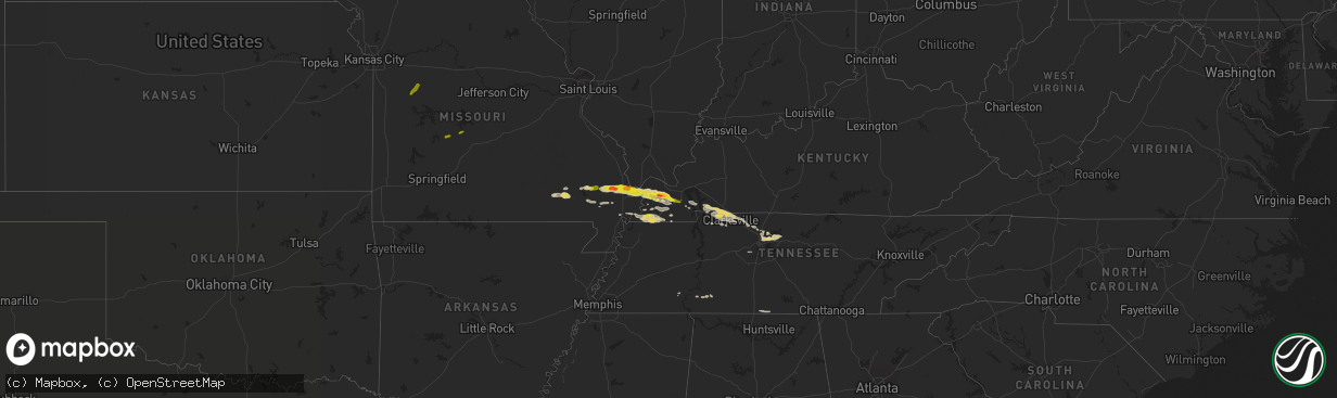 Hail map on March 16, 2018