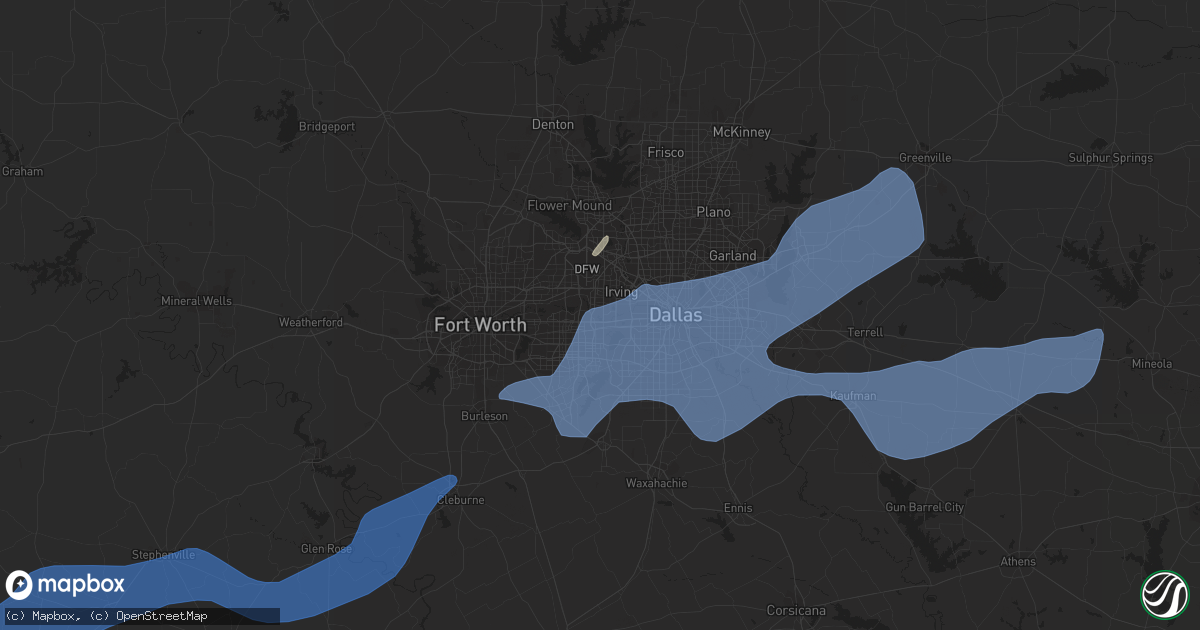 Hail map in Grand Prairie, TX on March 16, 2021
