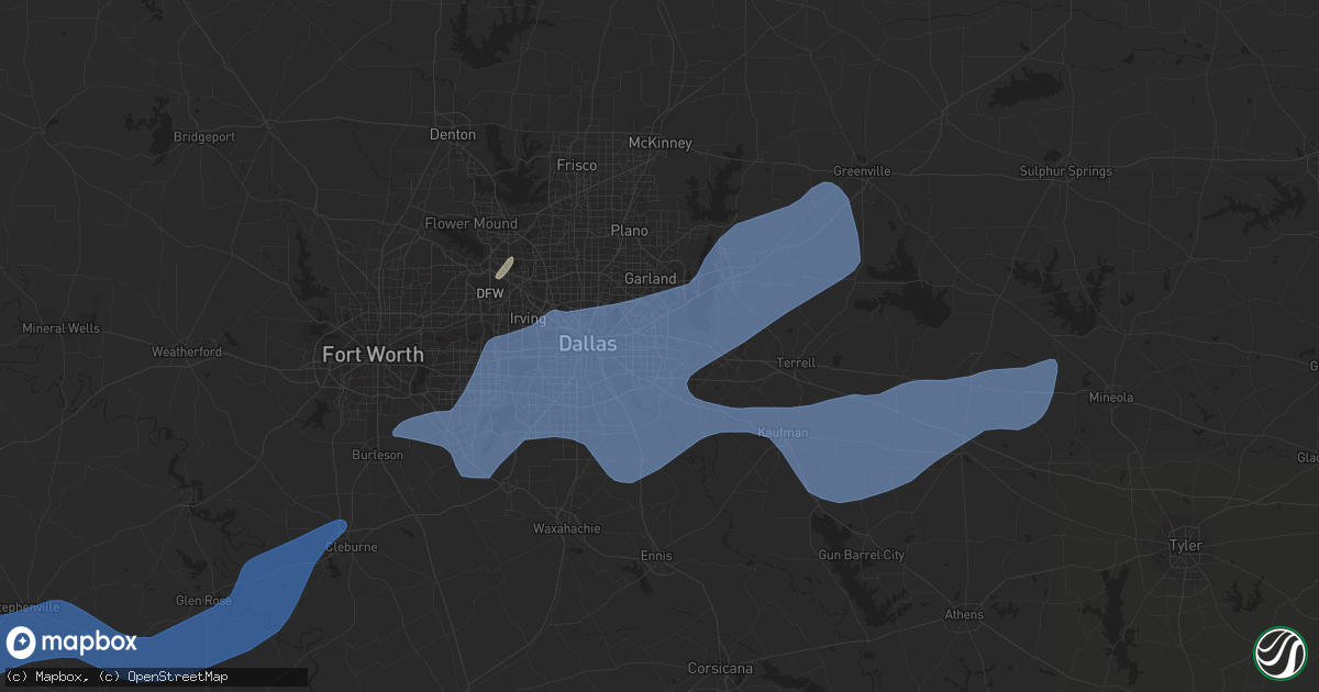 Hail map in Mesquite, TX on March 16, 2021