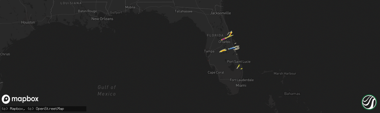 Hail map in Florida on March 16, 2022