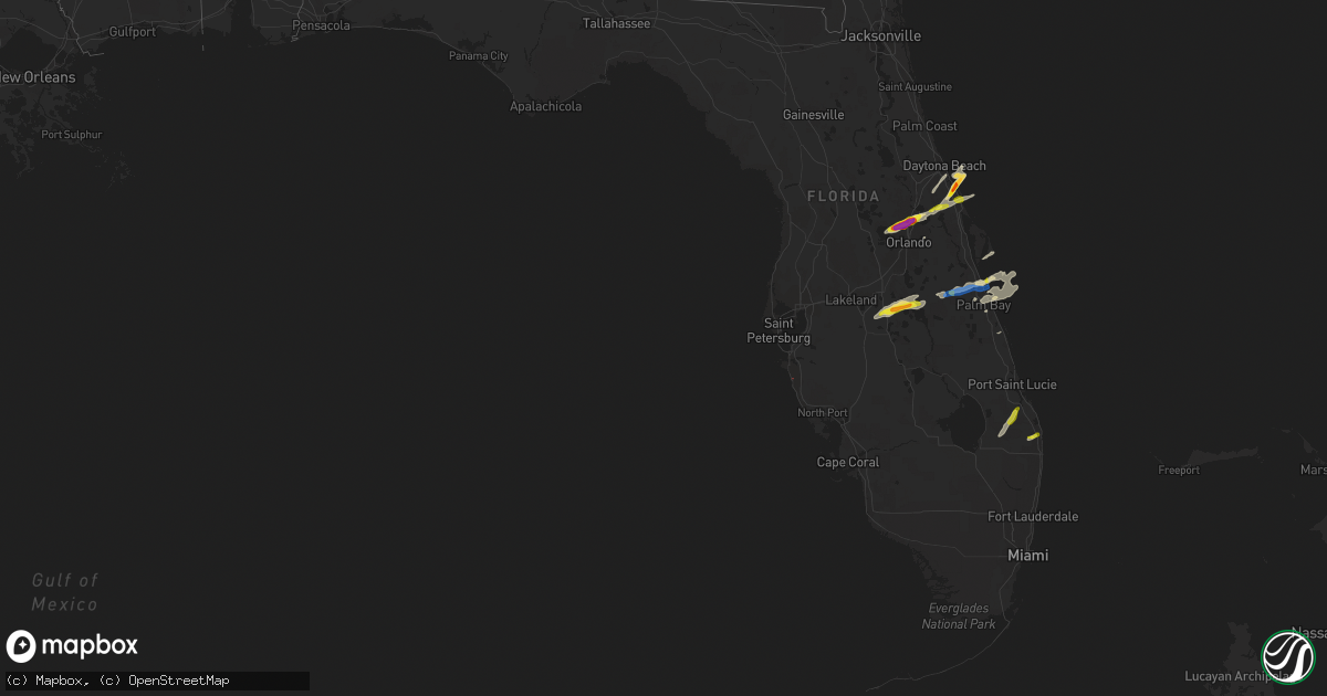 Hail map in Florida on March 16, 2022