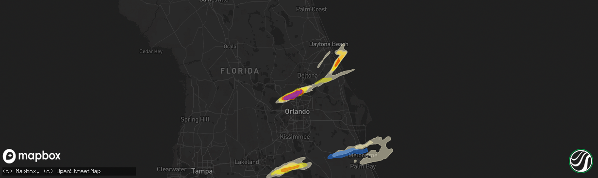 Hail map in Lake Mary, FL on March 16, 2022