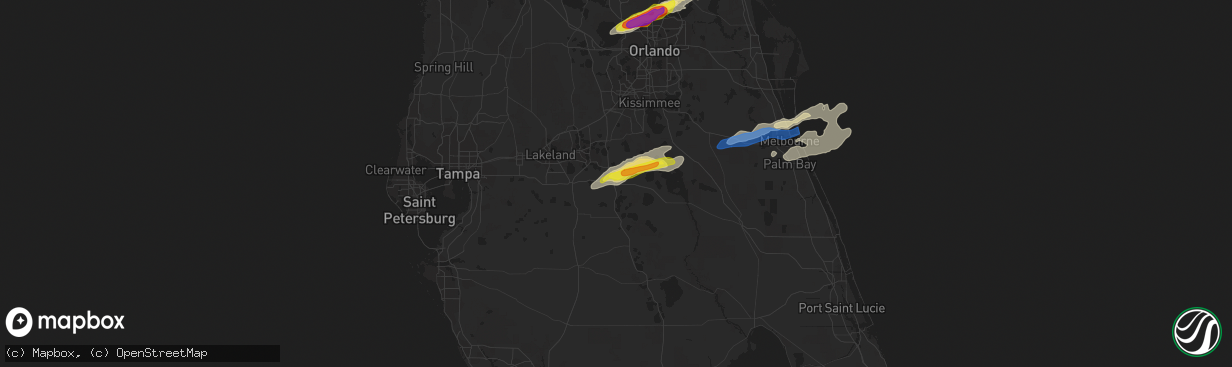 Hail map in Lake Wales, FL on March 16, 2022