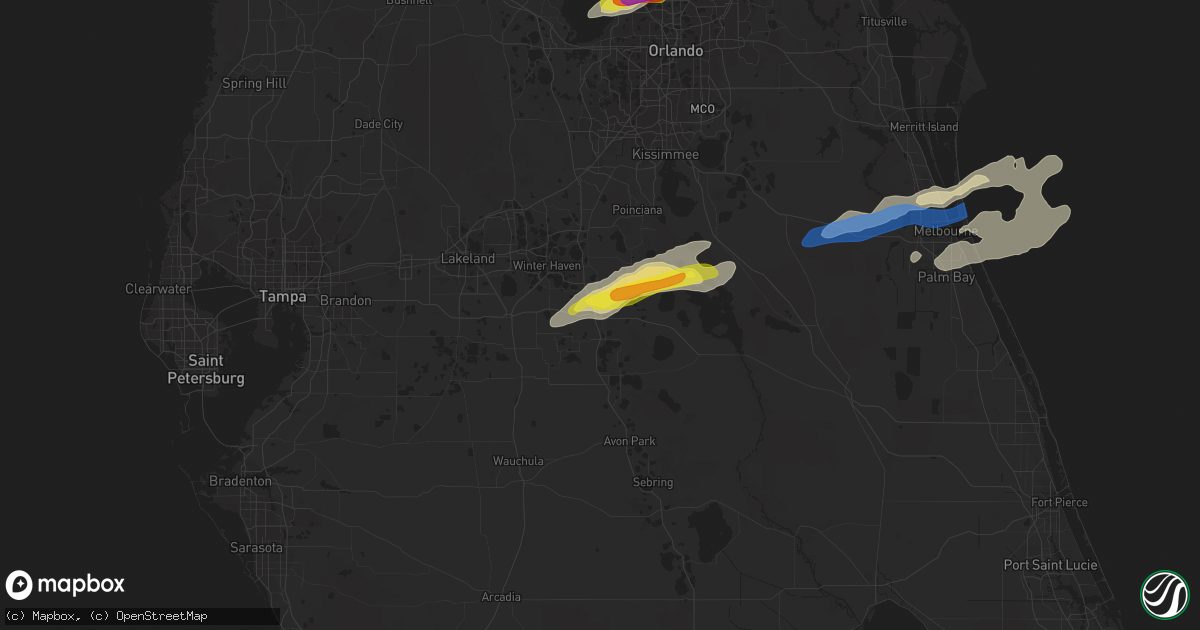 Hail map in Lake Wales, FL on March 16, 2022