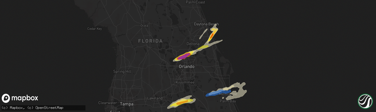 Hail map in Longwood, FL on March 16, 2022