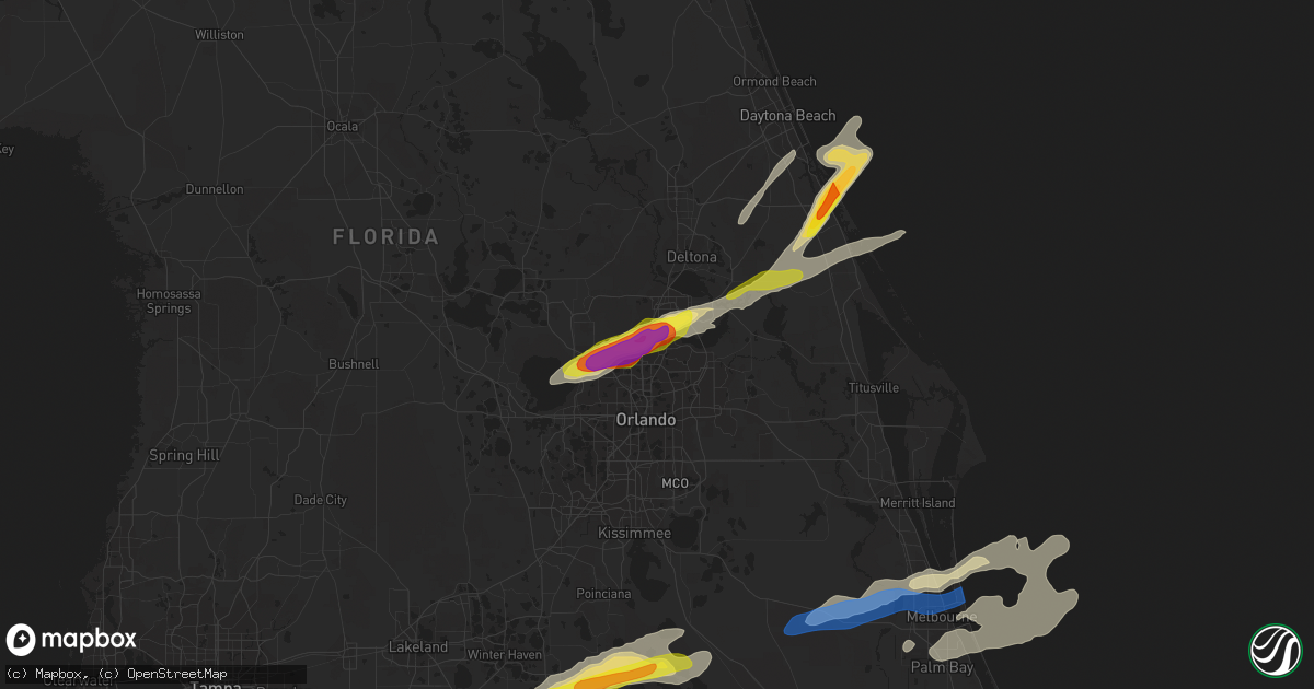 Hail map in Longwood, FL on March 16, 2022