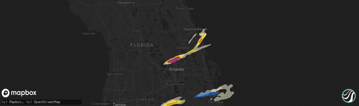 Hail map in Sanford, FL on March 16, 2022