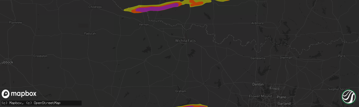 Hail map in Faxon, OK on March 16, 2023