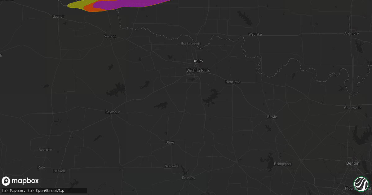 Hail map in Faxon, OK on March 16, 2023