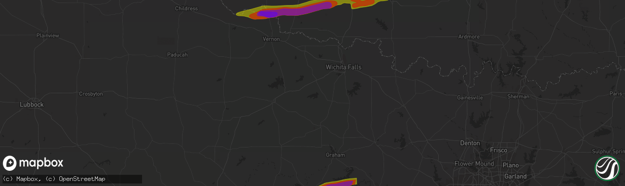 Hail map in Walters, OK on March 16, 2023