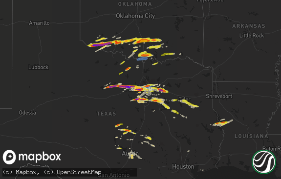 Hail map preview on 03-16-2023