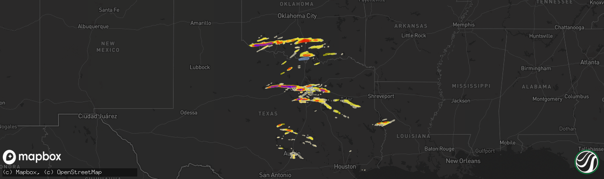 Hail map on March 16, 2023