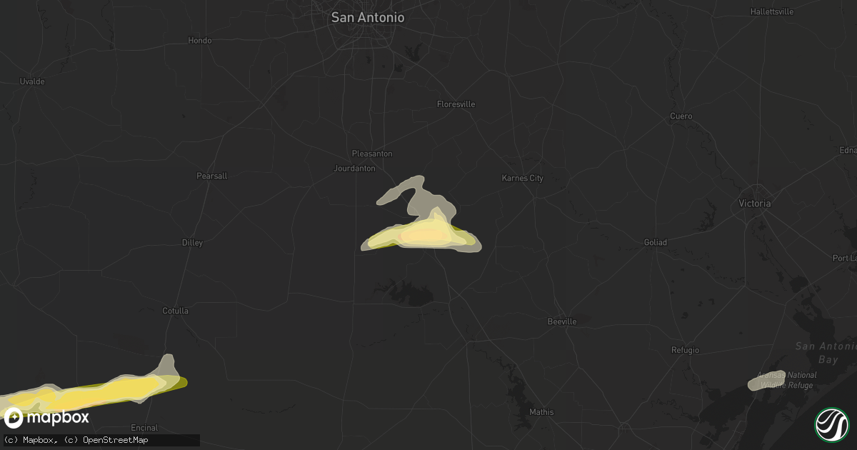 Hail map in Campbellton, TX on March 16, 2024