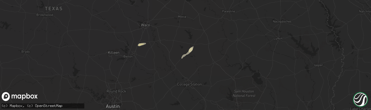 Hail map in Franklin, TX on March 16, 2024