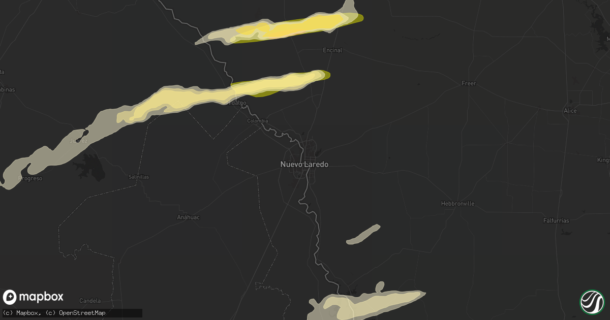 Hail map in Laredo, TX on March 16, 2024