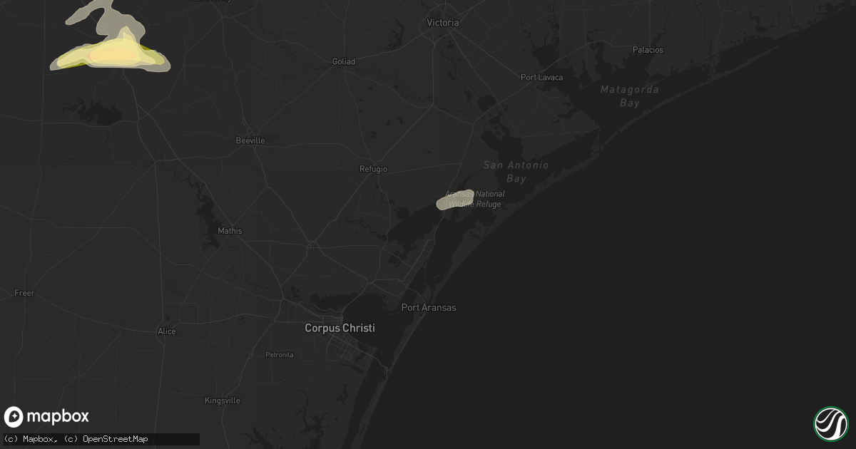 Hail map in Rockport, TX on March 16, 2024