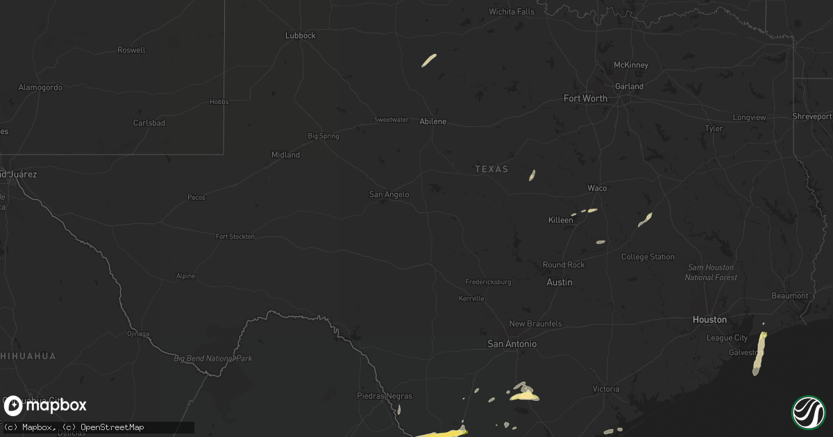 Hail map in Texas on March 16, 2024