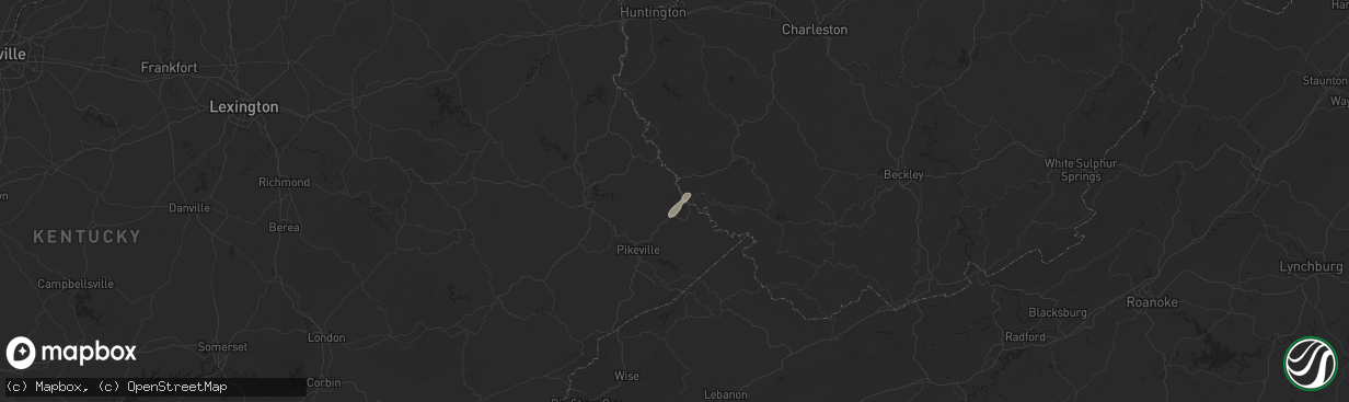 Hail map in Belfry, KY on March 16, 2025