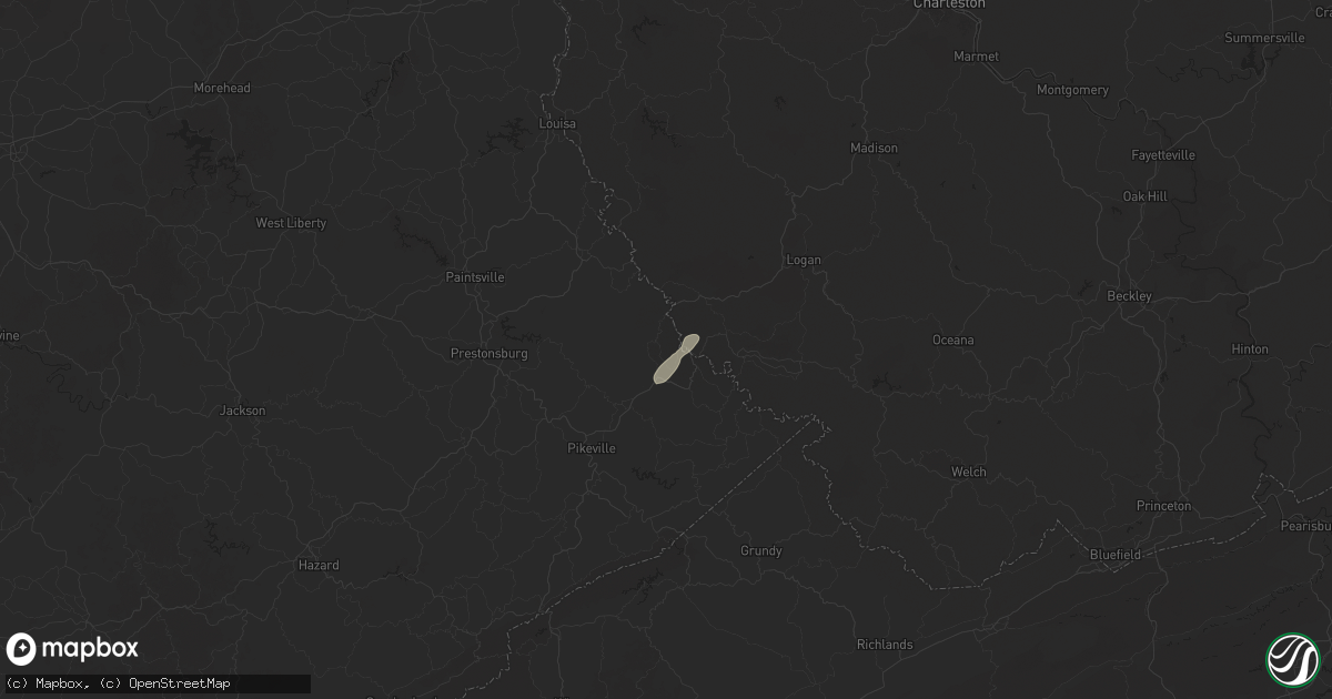Hail map in Belfry, KY on March 16, 2025