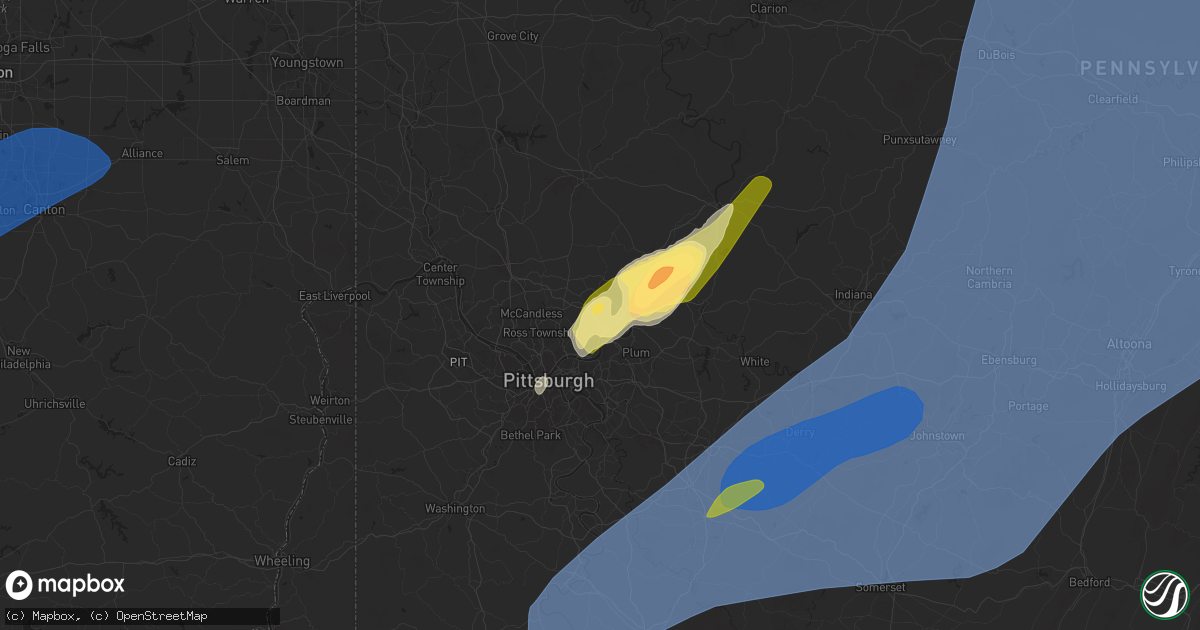 Hail map in Cheswick, PA on March 16, 2025