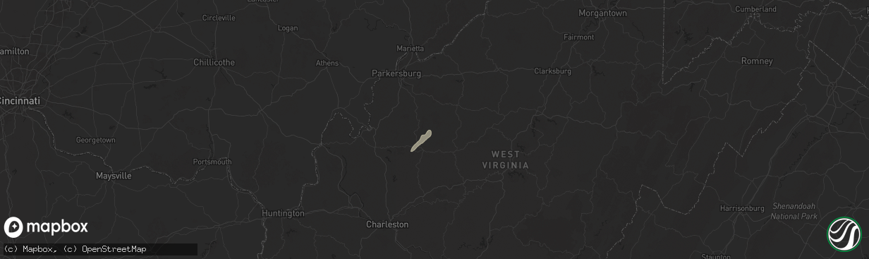 Hail map in Creston, WV on March 16, 2025