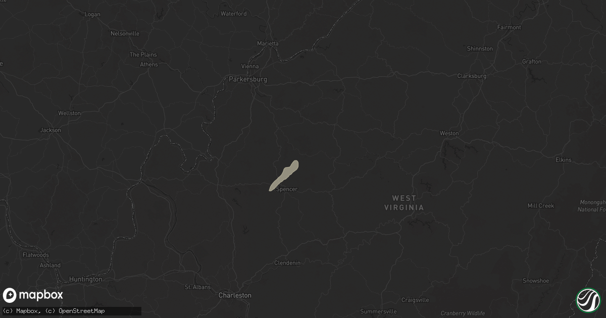 Hail map in Creston, WV on March 16, 2025