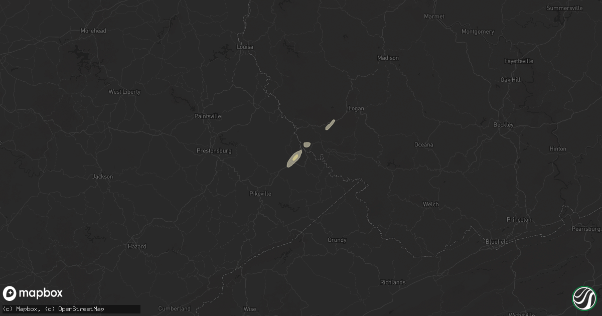 Hail map in Forest Hills, KY on March 16, 2025