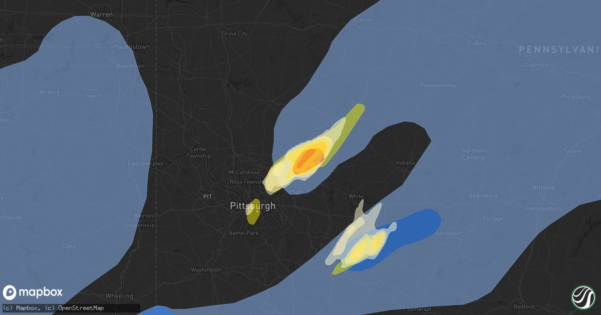 Hail Map in Natrona Heights, PA on March 16, 2025 - HailTrace