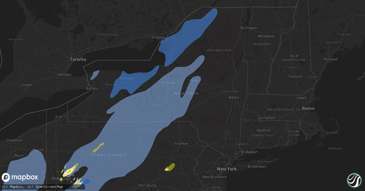 Hail Map in New York on March 16, 2025 - HailTrace