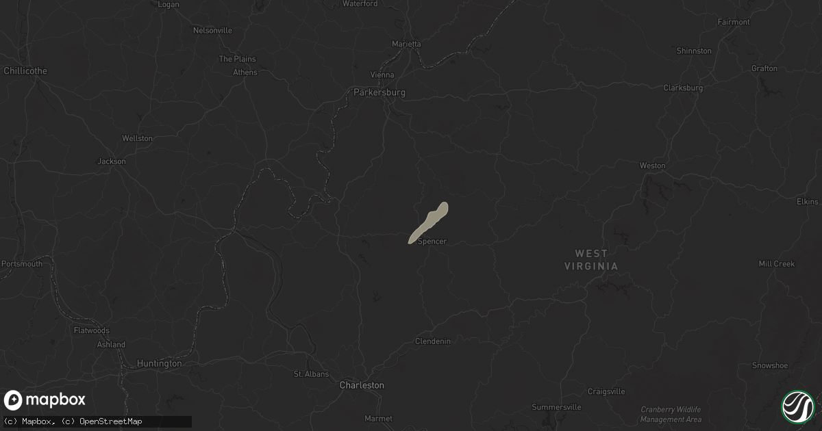 Hail map in Reedy, WV on March 16, 2025